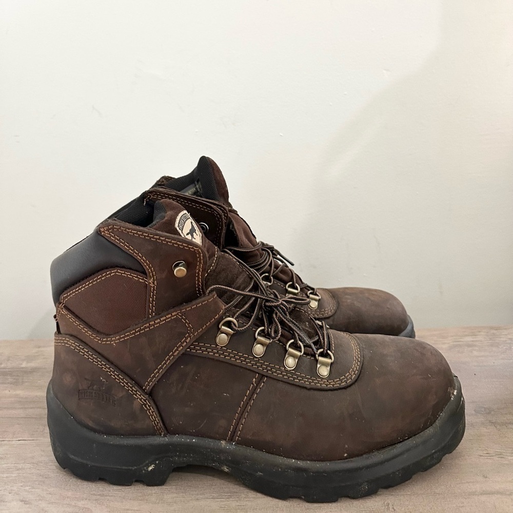 Irish Setter Ely Boots Men 12 Brown Leather Steel Toe Utility Work 6" Red Wing
